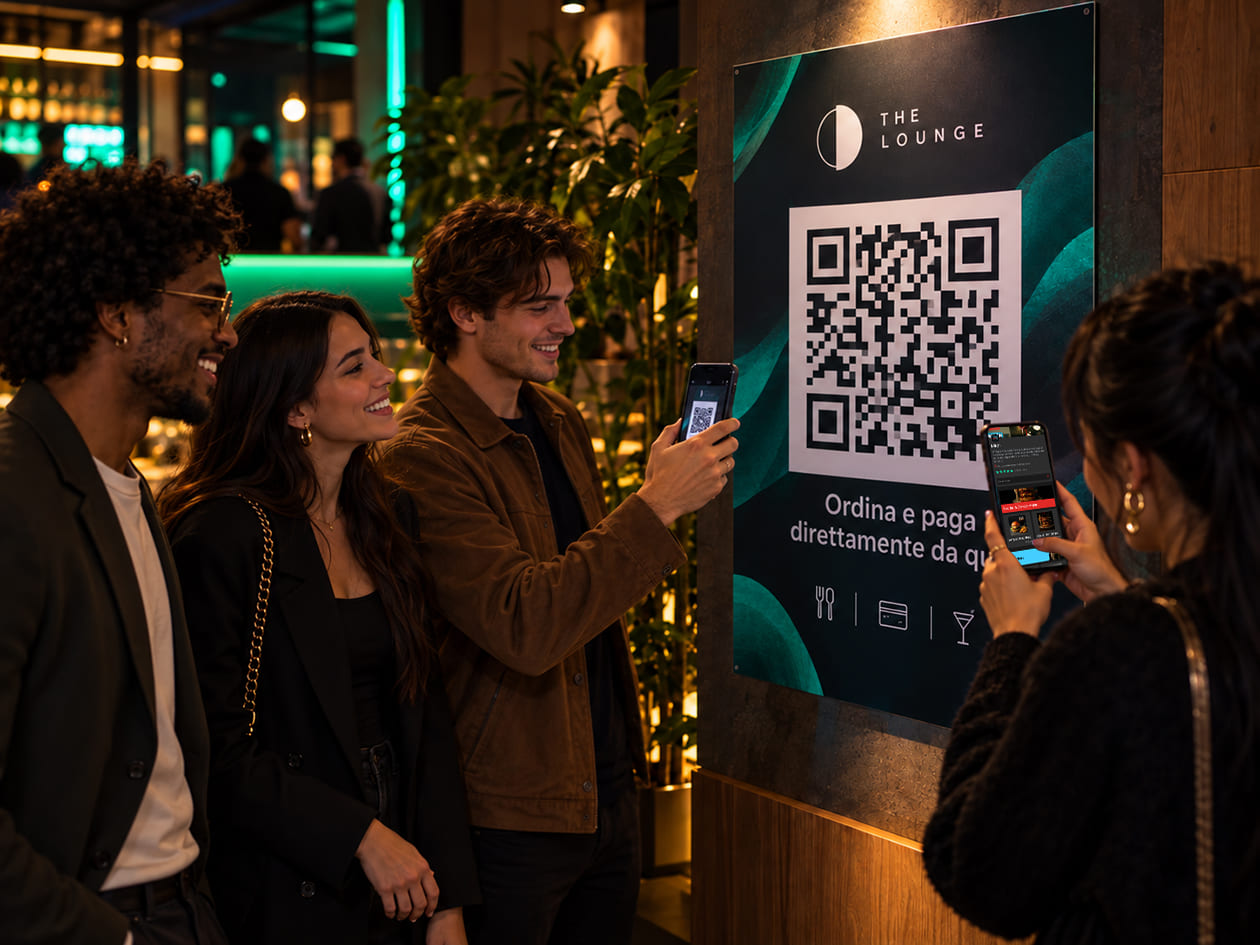 Customer accessing SaltaCassa by scanning a QR Code