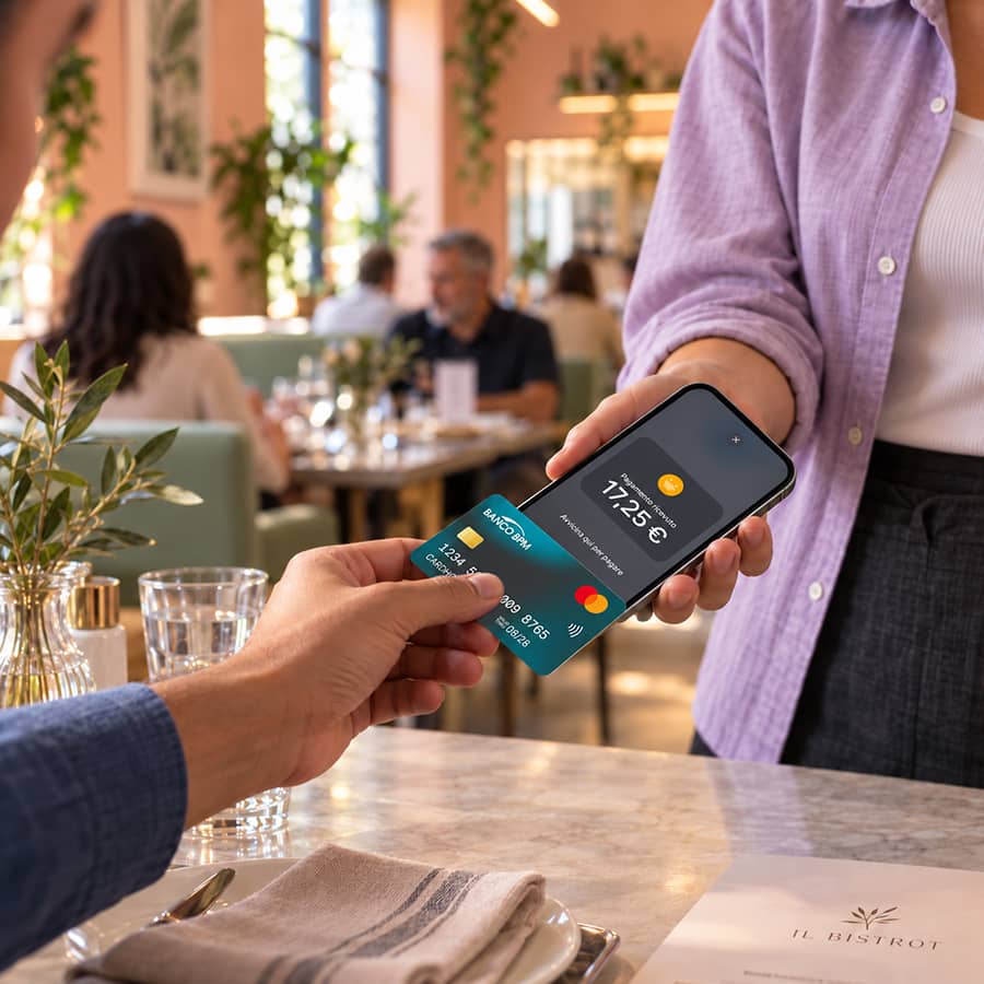 Smartphone utilizado para tomar comandas con Qromo